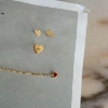 Billede af STINE A Dangling Love Heart Burgundy Enamel ørering forgyldt sølv (1 stk.)