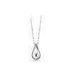 Billede af *Vedhæng dråbe 7x11mm sølv rh. m/kæde
