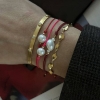 Billede af STINE A Bangle With Five Flow Stones armring forgyldt sølv m. cz