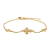Billede af Nordahl Andersen dagmarkors armbånd m. 3 kors forgyldt sølv 16+3cm