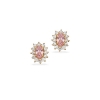 Billede af Øreringe roset pink/hvid cubic zir. 8 kt.