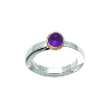 Billede af *Ring possibilities sølv m 14kt ametyst kegle str. 55