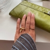 Billede af Studio Z "Fragments" ring forgyldt sølv m. rosa cz (str. 50-60)