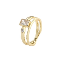 Billede af Aqua Dulce Edge ring forgyldt sølv m. cz (str. 52)