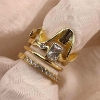 Billede af Aqua Dulce Edge ring forgyldt sølv m. cz (str. 52-60)