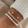Billede af Aqua Dulce Pearl armbånd forgyldt sølv m. fvp (17 + 3 cm)