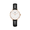 Billede af Daniel Wellington dameur Classic Petite Sheffield 28 mm hvid skive stål rosa sort læderrem 