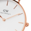Billede af Daniel Wellington dameur Classic Petite Sheffield 28 mm hvid skive stål rosa sort læderrem 