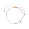 Billede af STINE A armbånd Confetti Pearl Pink Pastel sølv forgyldt lyserød nylon med perler (17-25 cm)