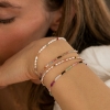Billede af STINE A armbånd Confetti Pearl Pink Pastel sølv forgyldt lyserød nylon med perler (17-25 cm)