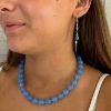 Billede af Nuni Copenhagen Jasmin Blue halskæde forgyldt sølv m. perler (40+10 cm)