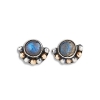 Billede af By Birdie Cathy ørestikkere sort rhodineret sølv m.14kt + rainbow moonstone