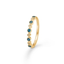 Billede af Mads Z "Poetry" ring 14 karat guld m. 0,02 ct. + topas (str. 54)