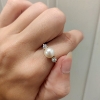 Billede af Perlering med saltvandsperle og syn. zirkonia 14 kt.