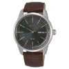 Billede af Seiko Solar herreur stål brun læderrem 10bar 40mm