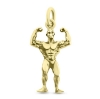 Billede af Vedhæng mand, stærk mand, bodybuilder i forgyldt sølv