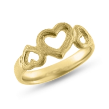 Billede af Ring 3 hjerte (hjertering) 14 kt. facon + 5,6 gr. (prisen er excl. guld)