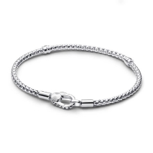 Billede af Pandora Armbånd og lås m. tekstur sølv (18 cm)