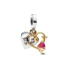 Billede af Pandora Hjerte & Pil charm sølv + forgyldt metalblanding m. cz