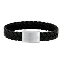 Billede af SON of NOA armbånd stål sort kalveskind (21 cm)
