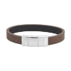 Billede af SON of NOA armbånd stål brun kalveskind (19-23 cm)