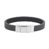 Billede af SON of NOA armbånd stål sort kalveskind (19-23 cm)