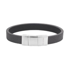 Billede af SON of NOA armbånd stål sort kalveskind (22+1 cm)