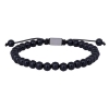 Billede af SON of NOA armbånd stål m. blank onyx sten (19-25 cm)