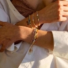 Billede af Hultquist Paisley armbånd forgyldt sølv m. perler (16+3 cm)