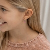 Billede af NOA Kids børnecreoler hjerter sølv m. pink emalje