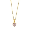 Billede af NOA Kids børnehalskæde forgyldt sølv m. hjertevedhæng + pink cz (38+5 cm)