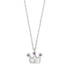Billede af NOA Kids børnehalskæde krone sølv m. pink cz (38+3 cm)