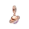 Billede af Pandora Planeten Saturn Funklende charm rosaforgyldt metal