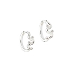 Billede af Aqua Dulce Wavy Hoop øreringe sølv m. cz