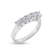 Billede af Ring række, 5 brill. a 0,10 w/vs. 14 kt. hvg.