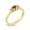 Billede af Ring 3 sten, 1 rubin 0,10 ct., 2* brill. a 0,03 w/vs. 14 kt.