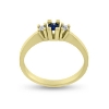 Billede af Ring 3 sten, 1 safir  0,10 ct., 2* brill. a 0,03 w/vs. 14 kt. 