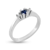 Billede af Ring 3 sten, 1 safir  0,10 ct., 2* brill. a 0,03 w/vs. 14 kt. hvg.