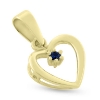 Billede af Vedhæng hjerte, safir 2,1 mm. åbent 14 kt.