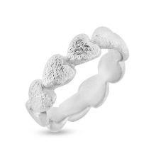 Billede af Ring hjerter, brill. 0,03 w/si. 925s. (hjertering)