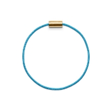 Billede af Mads Z Black Sun armbånd, turkis nylon m. 14 kt. guldlås 18,5 cm