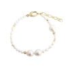Billede af Aqua Dulce Line Pearl armbånd forgyldt sølv m. perler (17 + 3 cm)