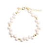 Billede af Aqua Dulce Lunella Pearl armbånd forgyldt sølv m. perler (17 + 3 cm)