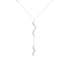 Billede af Aqua Dulce Curva Champagne halskæde sølv m. cz (42 + 3 cm)