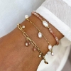 Billede af Aqua Dulce Lunella armbånd forgyldt sølv m. perler (17 + 3 cm)