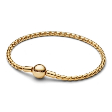 Billede af Pandora kædearmbånd med rund vingelås forgyldt metalblanding (18 cm)