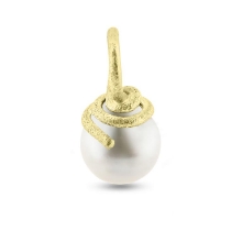 Billede af Vedhæng trådtop, Fv. perle dråbe 9,5-10 mm. hætte ophæng med fast øsken 14kt.