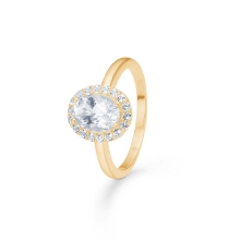 Billede af Mads Z "Celestial by Medina" ring 8 kt. guld m. hvid topas (str. 56)