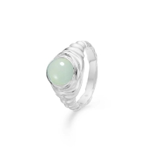 Billede af Studio Z "Endless Waves" ring sølv m. grøn cz (str. 52)