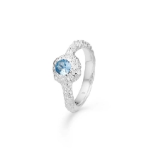 Billede af Studio Z "Wild Cliff" ring sølv m. blå cz (str. 54)